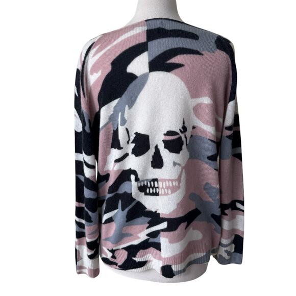 SKULL CASHMERE Scout Pink Gray Camo Cashmere Sweater XS - Picture 3 of 10